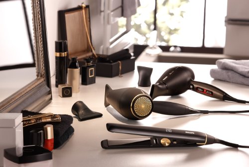 Philips Pro HPS910/00 - Secador de Pelo Profesional, Motor AC, Ionico, Boquilla 8 mm, 3 Velocidades, 3 Temperaturas, 2100w, Negro