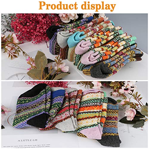 Philonext 6 Pares Calcetines Mujer Invierno, Calcetines de Lana Gruesos de Invierno Calcetines Termicos de Invierno Vintage Suaves Cálidos Gruesos Transpirables