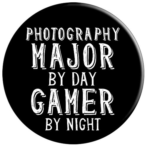 Photography Major By Day Gamer By Night - Gamer Photographer PopSockets Agarre y Soporte para Teléfonos y Tabletas