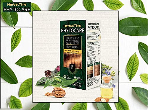 Phytocare Tinte permanente y nutritivo para cabello sin amoniaco, sin PPD, sin SLS, sin parabenos Color Caoba Intenso 6NR