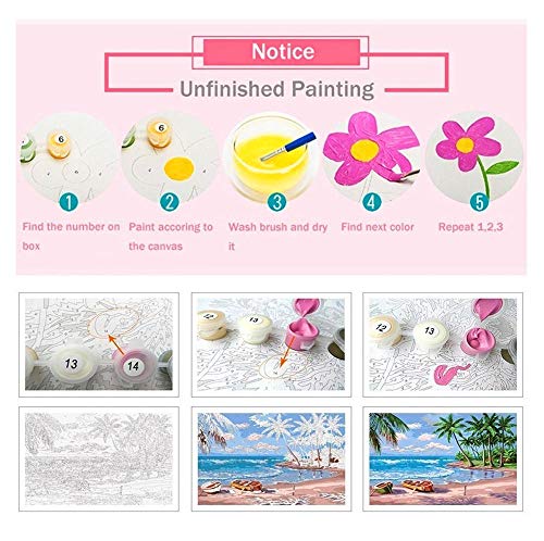 Pintura por Números Adultos Principiantes Colección de Obras Maestras de Bricolaje de Colores Vivos - Paisaje Nocturno de Valencia 40x50 cm