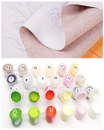 Pintura por Números Adultos Principiantes Colección de Obras Maestras de Bricolaje de Colores Vivos - Paisaje Nocturno de Valencia 40x50 cm