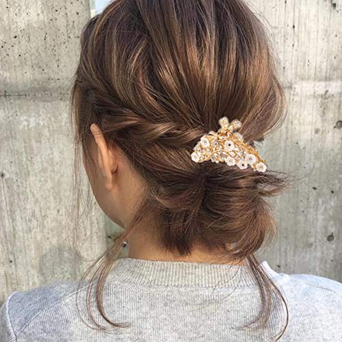 Pinza de metal para el pelo, estilo vintage, de aleación con estrás y diamantes de imitación, antideslizante, accesorio para el pelo para mujeres y niñas