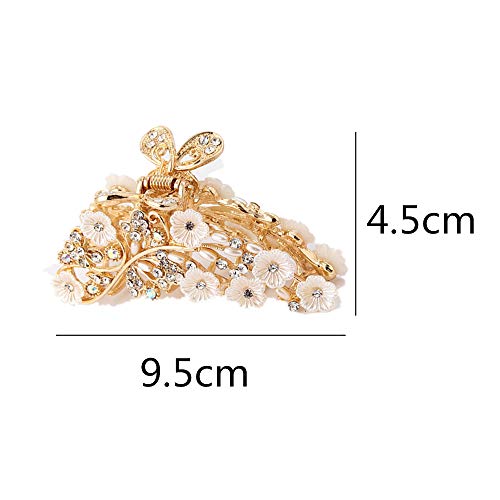 Pinza de metal para el pelo, estilo vintage, de aleación con estrás y diamantes de imitación, antideslizante, accesorio para el pelo para mujeres y niñas