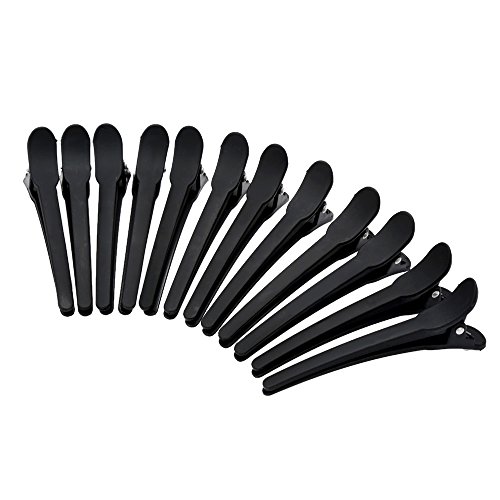 Pinza Peluqueria, Anself 12pcs/Set Pinzas de Cabello de Plástico Accesorios para Cuidado de Pelo Utensilios de Peluquería de Salón negro