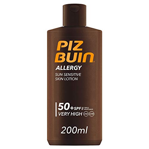 Piz Buin Allergy Protector Solar, Loción Corporal SPF 50+, Protección Muy Alta – 200 ml