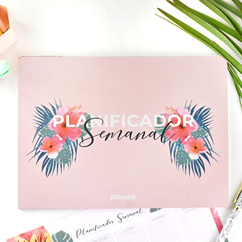 Planificador Semanal Perpetuo Tropical - 32 x 23 cm - Takenote Agendas (verde)