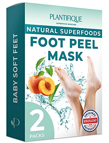 Plantifique – Mascarilla Exfoliante Pies - 2 pares para pelar los callos y durezas de pies - Elimina piel muerta y seca - Baby feet peel en 7 días, calcetines exfoliantes de pies - Foot Peeling Mask