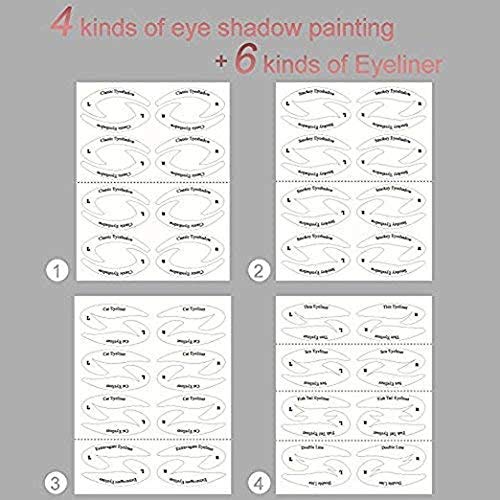 Plantillas para delineador de ojos, plantillas para aplicar sombra de ojos ahumada para todos, desde principiantes hasta profesionales, plantilla de guía de maquillaje rápida (64 pares)