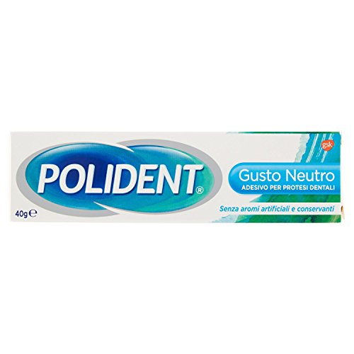 Polident – Adhesivo para prótesis dentales, obstaculiza la infiltración de las partículas de comida sin zinc sin sabor – 40 g
