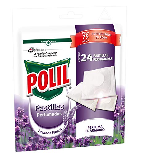 Polil Raid Pastillas Perfumadas Antipolillas Protector de ropa, Lavanda, 24 unidades