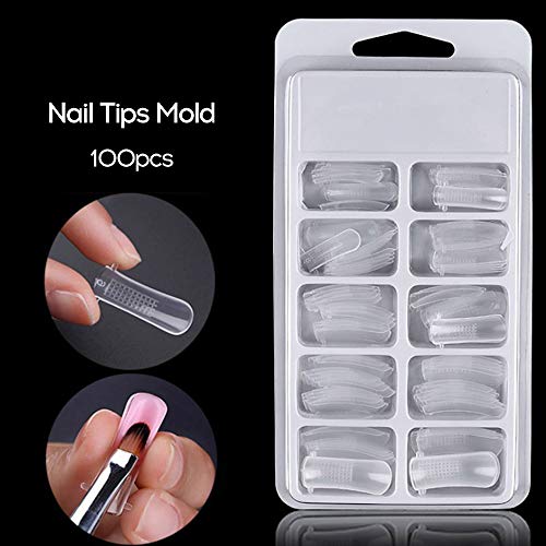 Polygel nail kit,Anself 6PCS 15ML Gel de uñas de secado rápido + 100Pcs Nail Art Tips Mold + 1PC Therapy Pen + 1PC Nail Cuticle Pusher + 1PC Transparent Clip, UV Gel Builder Set