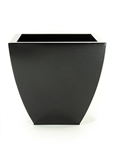 Portofino Collection - Maceta Cuadrada de basalto (40 cm), Color Negro