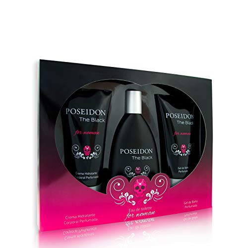 Poseidon Set de Belleza Edición The Black Woman - Crema Hidratante Corporal, Eau de Toilette, Gel de Baño