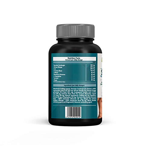 Potente Adelgazante, Quemagrasas y Reductor del Apetito | Acción adelgazante 3 en 1 100% eficaz | Estimulante del Metabolismo | Pierde peso rápida y naturalmente | 90 Cápsulas.