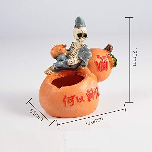 PP&DD Cenicero del Cráneo,Ceniceros para Cigarrorillos,Resina Al Aire Libre Dentro Cigarro Cenicero,Soporte De Bandeja De Cenizas para Decoración Regalo,Cenicero