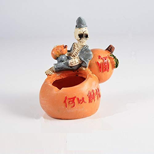 PP&DD Cenicero del Cráneo,Ceniceros para Cigarrorillos,Resina Al Aire Libre Dentro Cigarro Cenicero,Soporte De Bandeja De Cenizas para Decoración Regalo,Cenicero