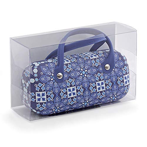 PracticDomus - Funda Rígida Universal para Gafas con Sistema de Cierre Flex y Asas Flexibles, Interior Forrado en Símil de Terciopelo. Colección Arabesque