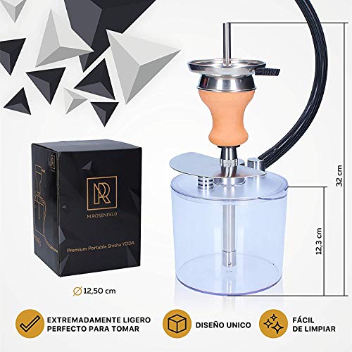 Premium portable Cachimba Shisha YODA — Shisha Pequeña y Ligera de Acero Inoxidable – Juego Completo de Cachimba Shisha con Bolsa y Accesorios, deal para viaje.