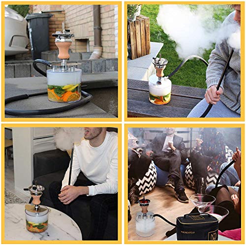 Premium portable Cachimba Shisha YODA — Shisha Pequeña y Ligera de Acero Inoxidable – Juego Completo de Cachimba Shisha con Bolsa y Accesorios, deal para viaje.
