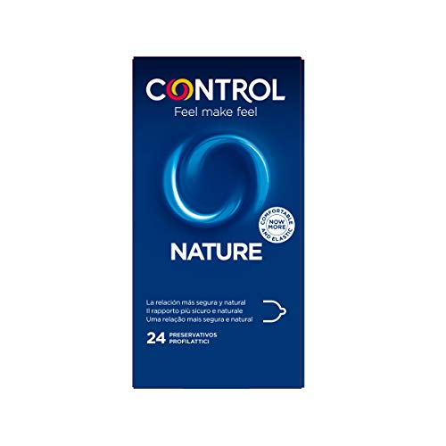 Preservativos Control Nature - Caja de condones, gama placer natural, lubricados, perfecta adaptabilidad, sexo seguro, 24 unidades