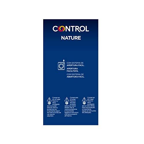 Preservativos Control Nature - Caja de condones, gama placer natural, lubricados, perfecta adaptabilidad, sexo seguro, 24 unidades