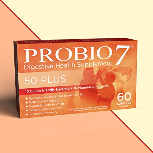 Probio7 50 Plus | 9 cepas vivas de bacterias + complejo mineral de vitaminas | Formulado para los mayores de 50 años