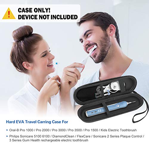 ProCase Estuche de Viaje Universal para Cepillo Eléctrico Dental Oral B/Philips, Caja Rígida de Cepillo de Dientes Rotación Ultrasónico para Pro 2 2500/Vitality/Crossaction/DiamondClean/HealthyWhite