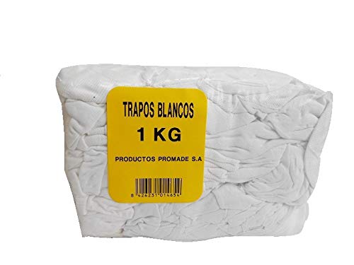 Promade - Trapos blancos de algodón para la aplicación de barnices, ceras, tinte. 1 Kg