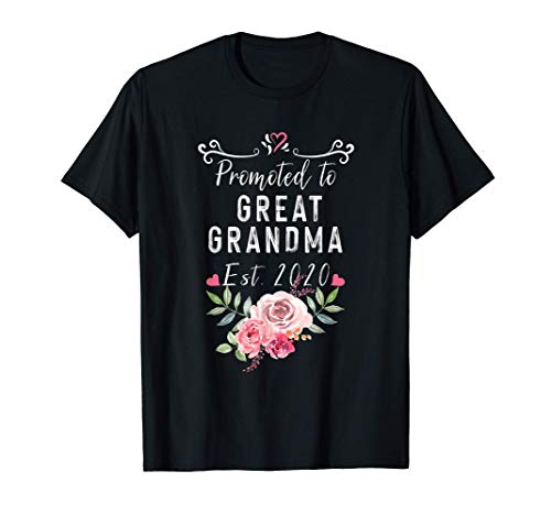 Promocionado a bisabuela est. 2020 regalo de anuncio de bebé Camiseta