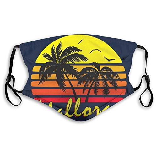 Protección Facial Mallorca Vintage Sun con 2 Filtros Mufla Bucal Reutilizable Patrón Invierno Bufanda Bufanda Unisex Calidez Anime Ajustable Resistente Al Viento Bufanda Facial Cic