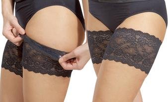 Protector de muslo !!! 3 pares !!! L= 60-78 Blanco, negro nudista 17 cm de ancho conjunto de vendaje del muslo, bandas del muslo, sin llagas manchas más elásticas no se desliza, bandas de silicona L