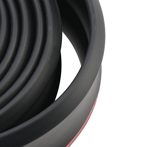 Protector de Parachoques, CompraFun Coche Alerón Labio Delantero Caucho 2.5M Universal Protector Pegatina de Parachoques de Coche Delantera Lip Bumper Falda de Coches Fuerte Pegajoso (Negro Puro)