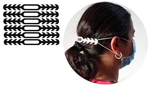 Protector para las Orejas de las Gomas, Salvaorejas Negro, Gancho, Salva,Sujeta, Enganche, Tensor, (Pack 6 unidades) . Nuevo Material mas Flexible. Diseñado para todo tipo de profesiones.