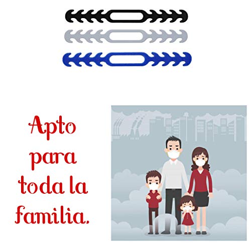 Protector para las Orejas de las Gomas, Salvaorejas Negro, Gancho, Salva,Sujeta, Enganche, Tensor, (Pack 6 unidades) . Nuevo Material mas Flexible. Diseñado para todo tipo de profesiones.