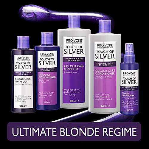 PROVOKE Touch of Silver Colour Care Shampoo para cabello rubio, platino, blanco o gris, 1000 ml