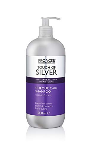PROVOKE Touch of Silver Colour Care Shampoo para cabello rubio, platino, blanco o gris, 1000 ml