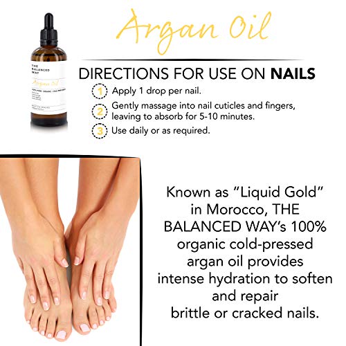 Puro aceite de argán 100% orgánico para pelo, piel, cuerpo y uñas - prensado en frío en Marruecos- hidratante anti envejecimiento / humectante antiarrugas (100ml)
