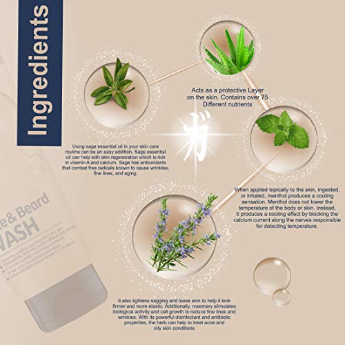 Qraa - Limpiador facial y barba con aceite de árbol de té, 100 g