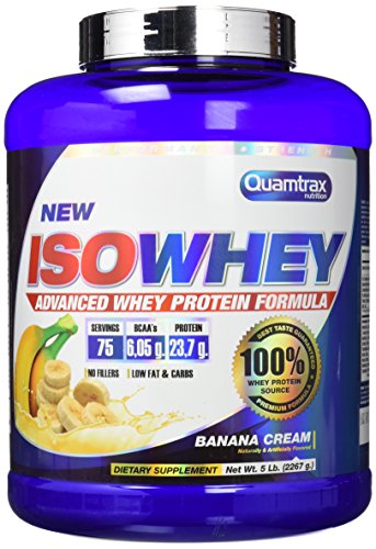 Quamtrax Nutrition Isowhey 5 Lb  - Suplementos de Proteínas, sabor plátano - 2267 gr