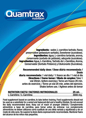 Quamtrax Nutrition L-Carnitine 3000 - 20 viales x 25 ml Mandarina