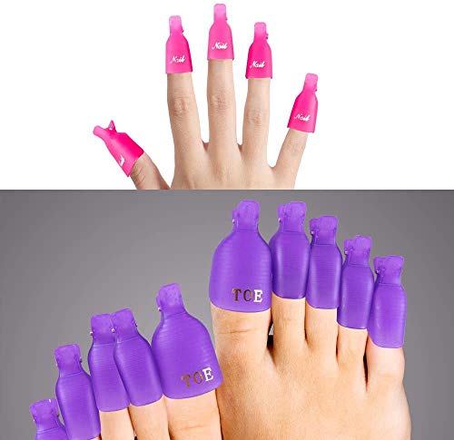 Queta Kit de Herramientas para Uñas Removedor, Kit de Uñas Removedor el Esmalte,Clip de Removedor de Uñas para quitar esmalte semipermanente y Quitar Cutículas