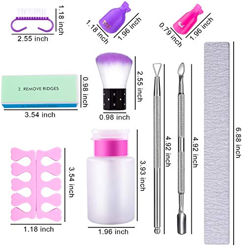 Queta Kit de Herramientas para Uñas Removedor, Kit de Uñas Removedor el Esmalte,Clip de Removedor de Uñas para quitar esmalte semipermanente y Quitar Cutículas