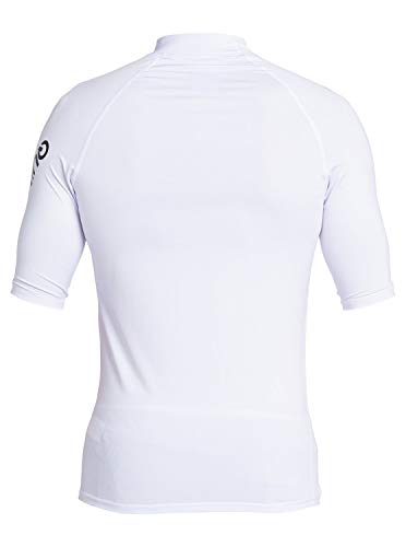 Quiksilver All Time - Licra De Manga Corta con Protección Solar UPF 50 para Hombre S/SL Surf tee, Hombre, White, L