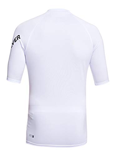 Quiksilver All Time - Licra De Manga Corta con Protección Solar UPF 50 para Hombre S/SL Surf tee, Hombre, White, L