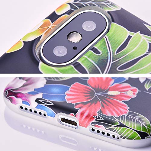 Qult motivoo Flores Carcasa para Móvil Compatible con iPhone 11 Funda Negro Mate Slim Design Case iPhone 11 siliconaa Bumper con Dibujos Flores de la Noche