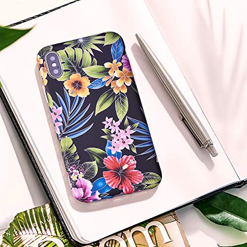 Qult motivoo Flores Carcasa para Móvil Compatible con iPhone 11 Funda Negro Mate Slim Design Case iPhone 11 siliconaa Bumper con Dibujos Flores de la Noche