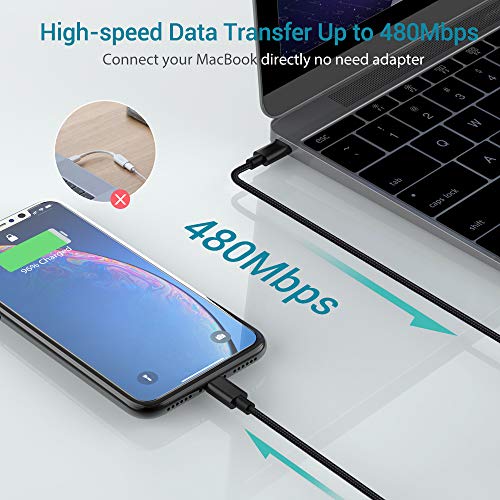 Quntis 18W Cargador Rapido de iPhone+ 2M USB C a Lightning Cable, Certificado MFi Tipo C Adaptador de Corriente USB con QC 3.0 y PD 3.0 para iPhone SE 2020 11 11Pro X XR XS MAX 8 Plus iPad Pro