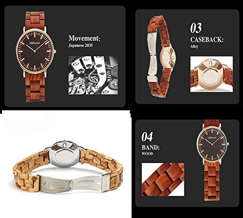 QZPM Moda Reloj De Madera para Hombres, Pantalla para Visualización de la Fecha Multifuncional Reloj Deportivo Ocio De Movimiento De Cuarzo Analógica,Negro