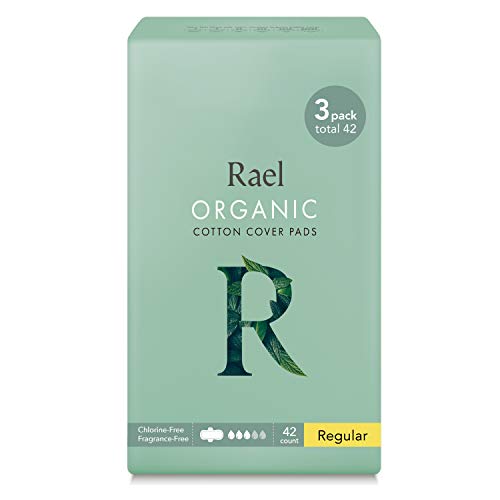 Rael Compresas 100% algodón ecológico, regular ultrafinas con alas